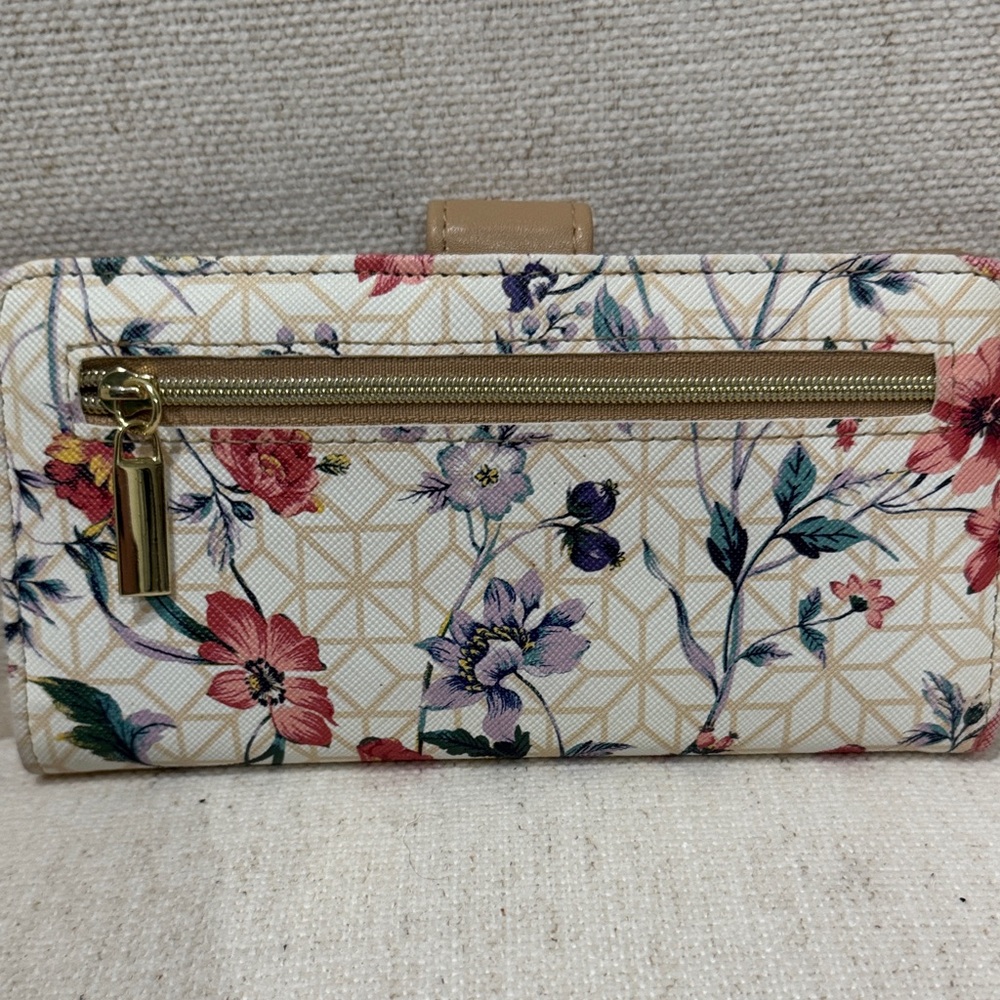 Floral Women's Wallet with Tan Accent - Picture 2 of 4